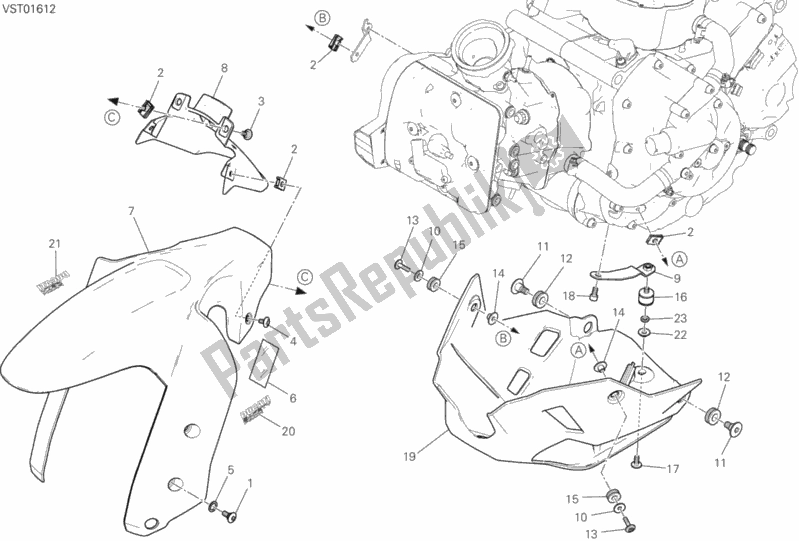 Todas las partes para 34b - Carenado de Ducati Multistrada 950 Touring 2017